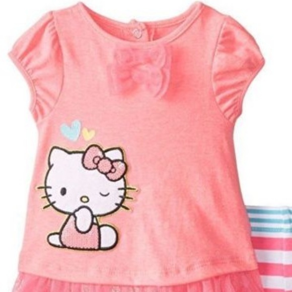 Hello Kitty Baby Girl 2 Piece Top Bike Shorts Set Outfit Size 3-6 MO NWT - Picture 5 of 6